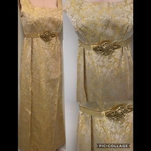 Vintage 1960s silk barcode evening gown
